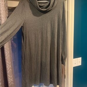 LOFT Charcoal Long Sleeve Dress